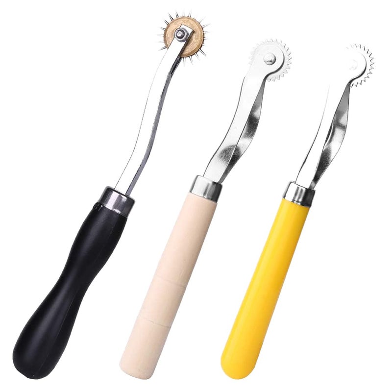 LUNARM 3 Pcs Tracing Wheel Sewing Tool, Needle Point Tracing Wheel, Random Color Tracing Wheel Sewing Tool, Stitching Wheel Tool for Leathercraft, Professional Stitch Marking Spacer - Image 1
